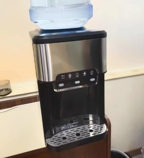 

3-in-1 Desktop Ice Maker & Water Dispenser with Hot/Cold Water for Office, 220V Compact Appliance