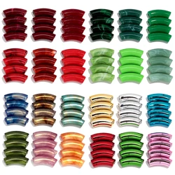 24pcs/lot Colorful Acrylic 12MM Bamboo Tube Beads Chunky Bent Pipe Loose Bead for DIY Bracelet Necklace Jewelry Accessories