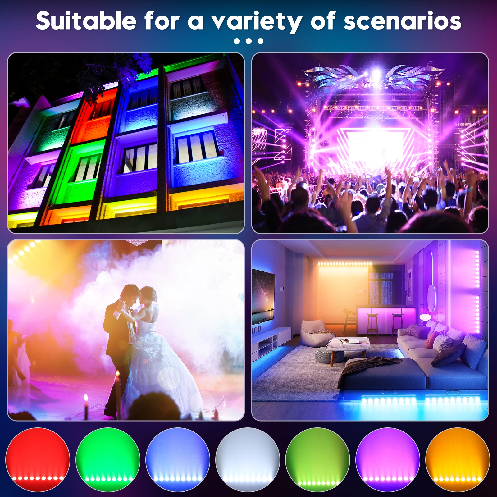 1/2/4PCS 9LEDs 4IN1 Wall Wash Lamp 36W RGBW Lights Bar Stage Lighting Effect DJ Party Lights Projection Light for Disco Theater