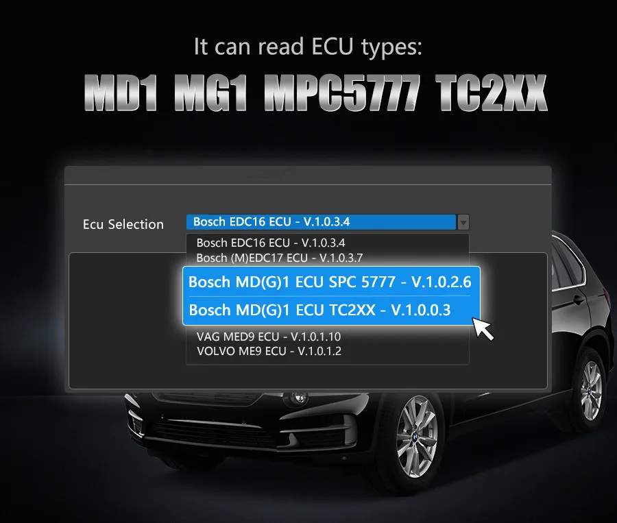 ECU Bench Tool  V2.1.5.6 Supports MD1 MG1 MED9 ECUs No Open ECU Cover Read/Write and Update Online Full Version License AMT BST