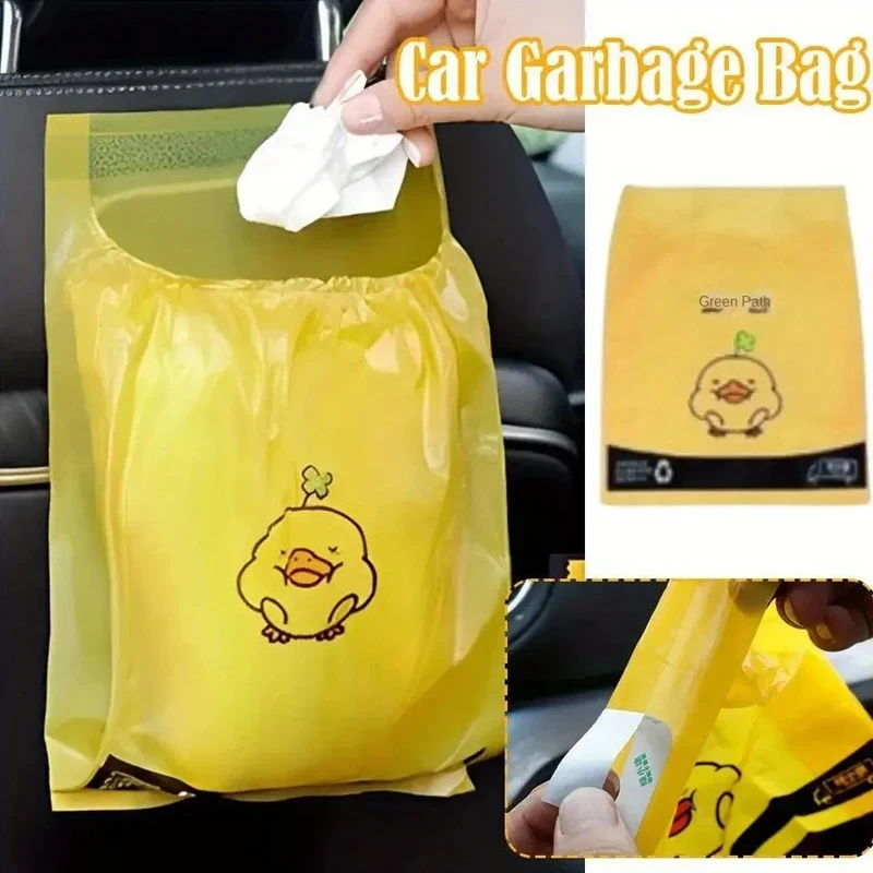 15pcs/pack Adhesive Car Trash Bag Disposable Car Interior Hanging Multi-Functional Clean Bag Small Plastic Bag Car Garbage Bin - view 6