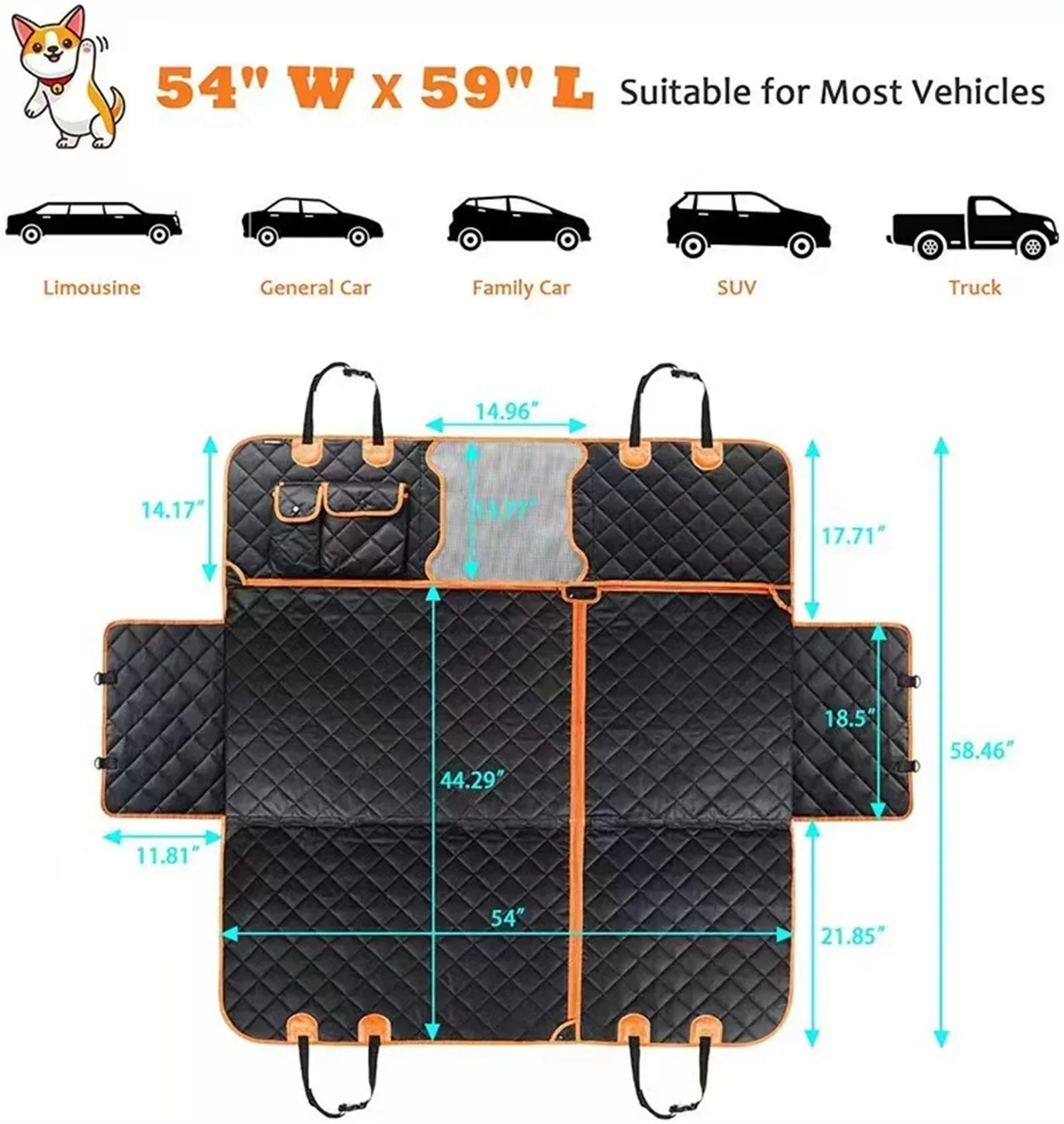 vendita calda personalizzata comoda durevole 100% impermeabile gatto viaggio sicurezza veicolo amaca pet dog tappetino sedile posteriore per auto