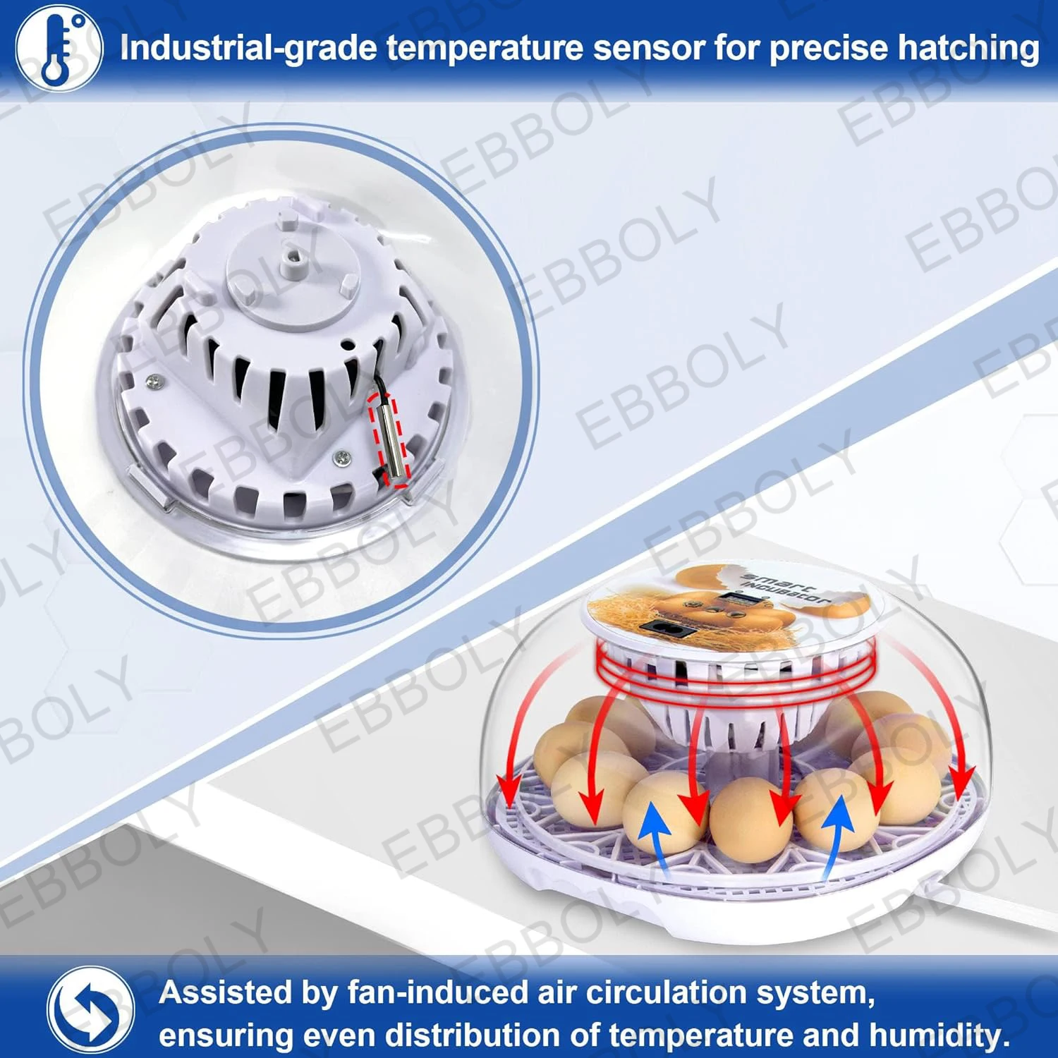 Automatic Egg Incubator Household Small Chicken Duck Goose Egg Incubator Automatic Watering Intelligent Temperature Control