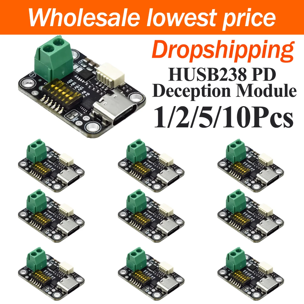 1/2/5/10Pcs 5991 HUSB238 PD Trigger Module DIP Switch Version STEMMA QT Qwiic Interface PD Power Decoy Module For DIY Project