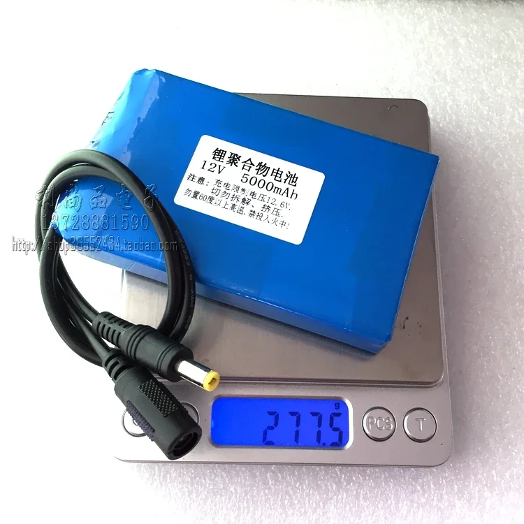 Bateria litowo-jonowa o dużej pojemności 12V 5000mAh zasilacz monitorujący lampa czołowa LED znak na rynku nocnym skrzynka świetlna