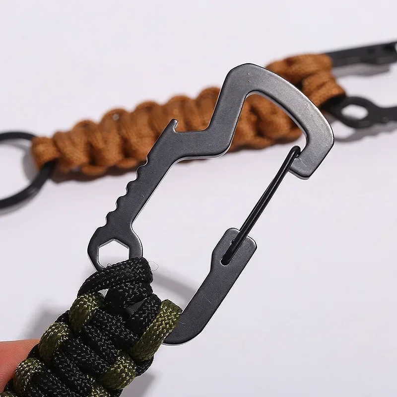 Titanium Alloy Key Chain Holder Titanium Alloy Carabiner Camping Keychain Ultra Light Outdoor Tools Mountaineering Gear