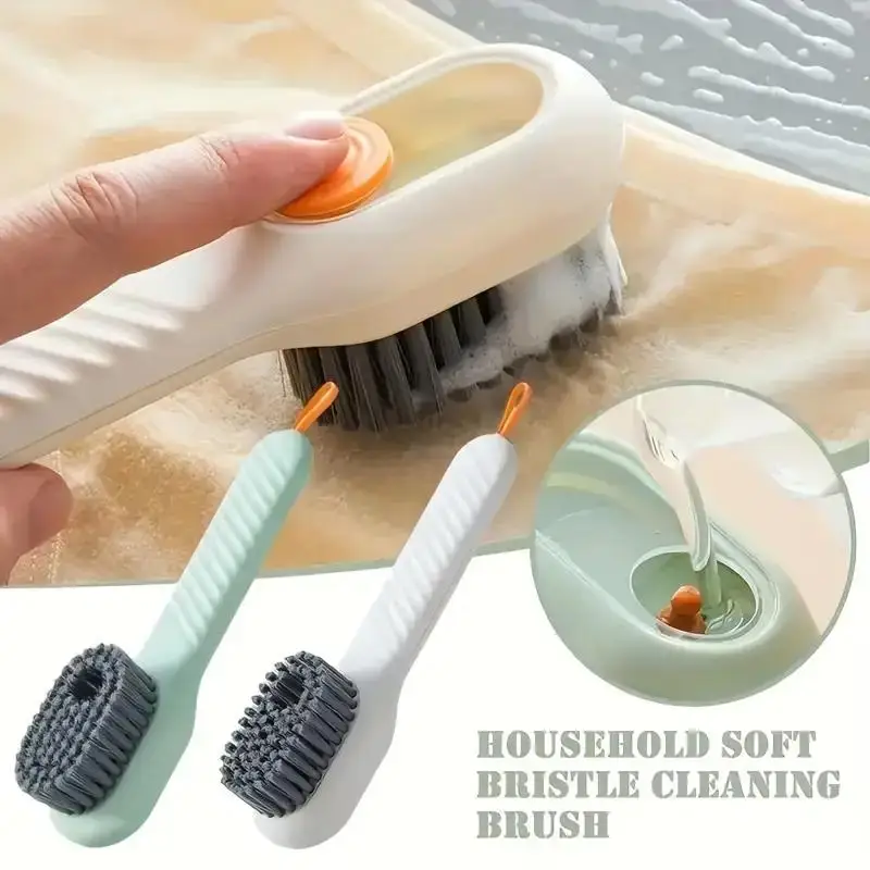 Multi-Surface Liquid Shoe Brush - Soft Bristles & Ergonomic Handle for Bathroom, Kitchen & Laundry Cleaning