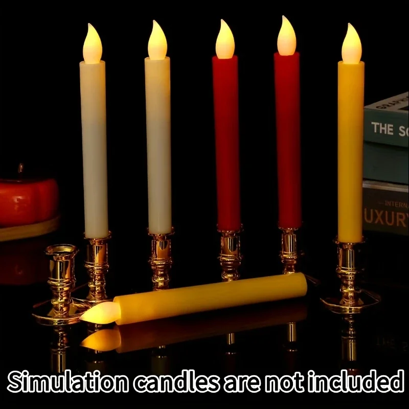 6pcs Taper Candle Holder Candlestick Silver Gold Rod Wax Base For Wedding Party Festival Candlestick Home Desktop Decor