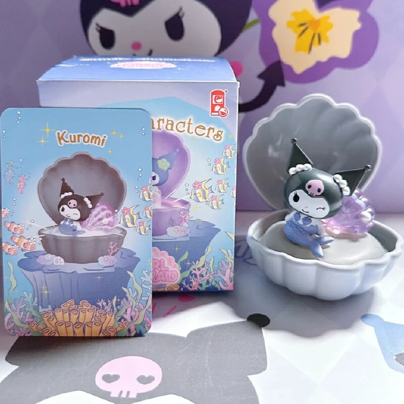 حورية البحر الأسرة سلسلة صندوق أعمى ضوء الليل Kawaii نموذج بولي كلوريد الفينيل كورومي Pochacco سينامورول مرحبا كيتي حلية هدايا عيد اللعب