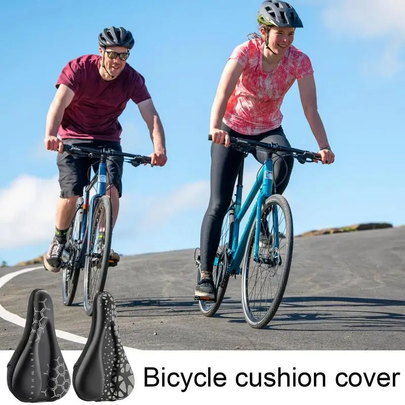 Bike Seat Cover Soft Bike Cushion Shock Absorbing Bicycle Seat Padded Shock Absorbing Memory Foam Bicycle Saddle