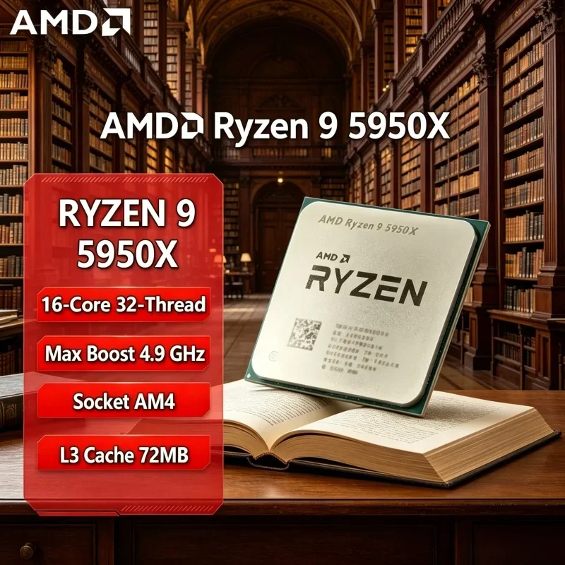 

AMD Ryzen 9 5950X Original Desktop Processor AM4 Socket 16 Core 32 Thread CPU 3.4GHz Base 4.9GHz Max 105W Loose Chip