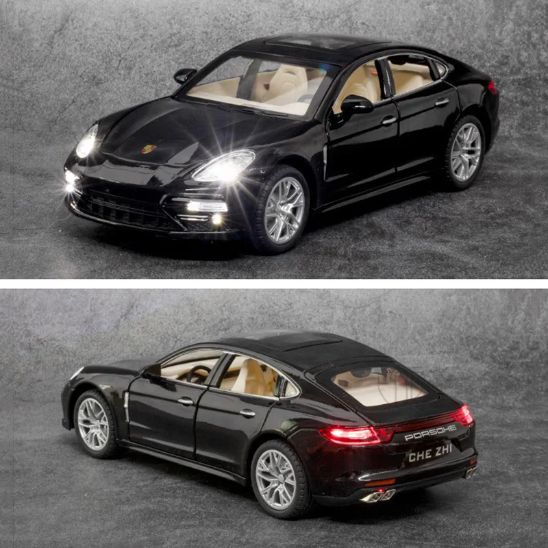 1/24 Panamera Simulation Car Model Toys Metal Diecast Alloy Vehicles Models With Pull Back Function Toys With Light And Sound