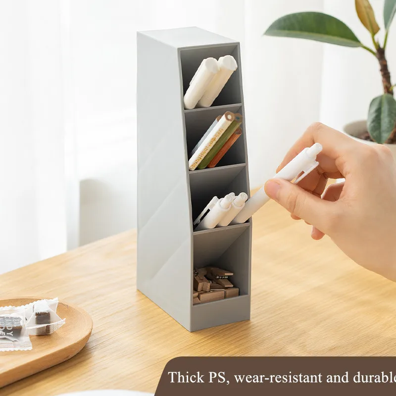 Multifunctionele Grote Capaciteit Pennenhouder Potlood Make Storage Box 4 Raster Desktop Organizer Stand Case Kantoorbenodigdheden