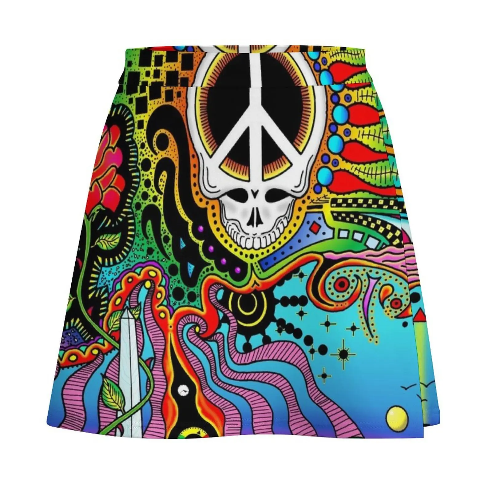 Peace Skull One Mini Skirt women's skirts trend 2025 skirts for womens 2025 Clothes for summer Women skirt Mini Skirt