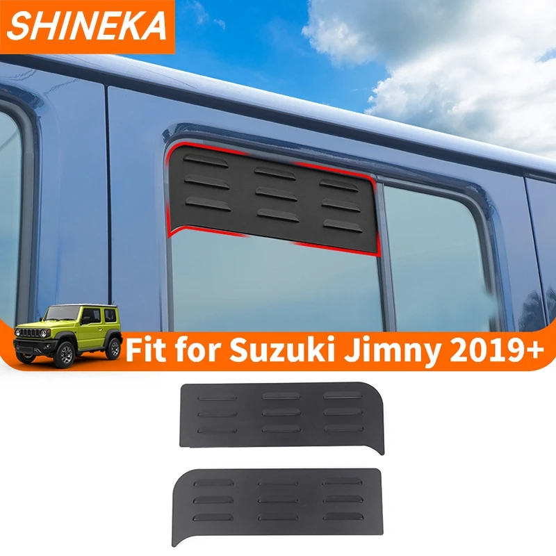 SHINEKA Car Rear Window Louver Ventilation Panel Decoration Cover for Suzuki Jimny 4 Door 2019 2020 2021 Up Exterior Accessories