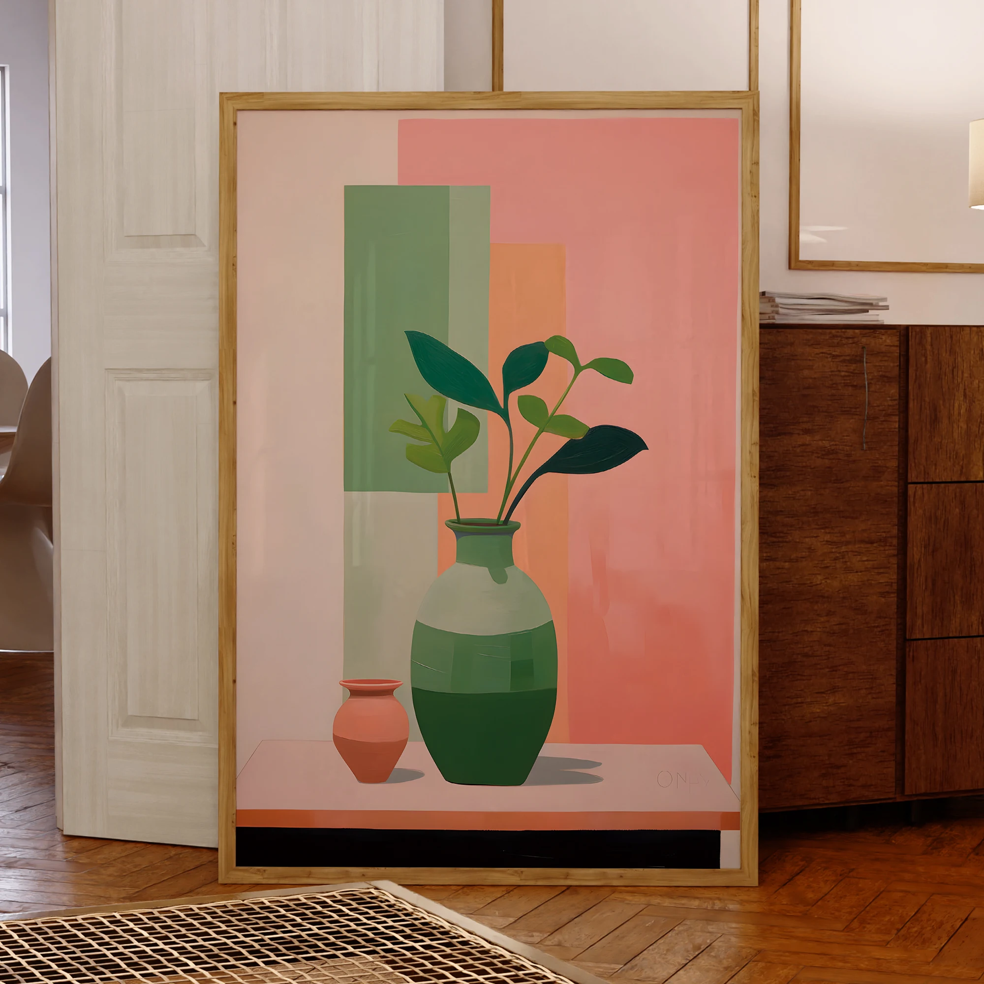 Moderne zeitgenössische Stillleben Zweige und Blätter Wand Kunstdrucke Leinwand Malerei Poster Bild für Wohnzimmer Home Decor