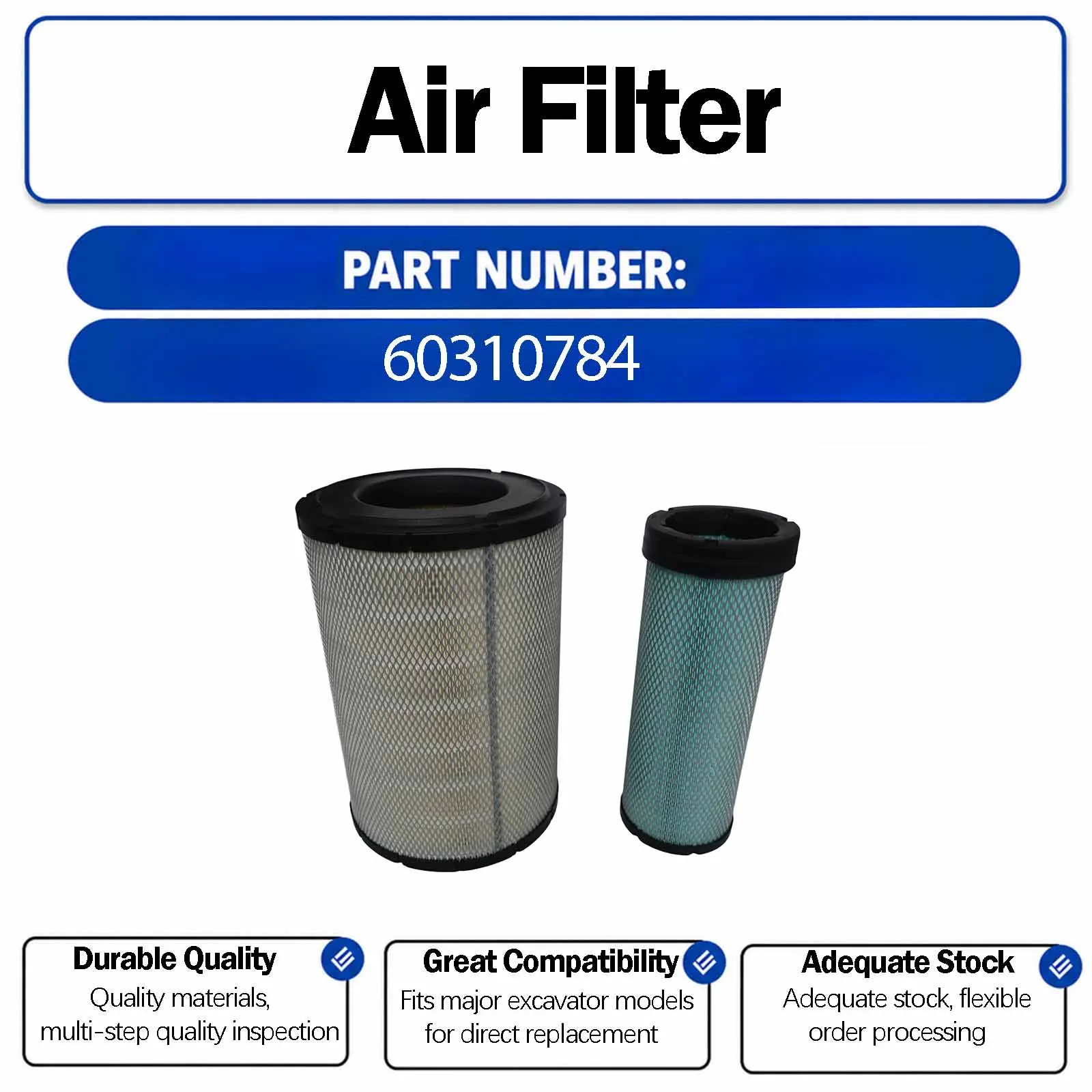 Air Filter 60310784 For Komatsu PC220-8M0 PC240-8MO PC270-8MO PC300-7 PC306-7 PC350-7 PC360-7