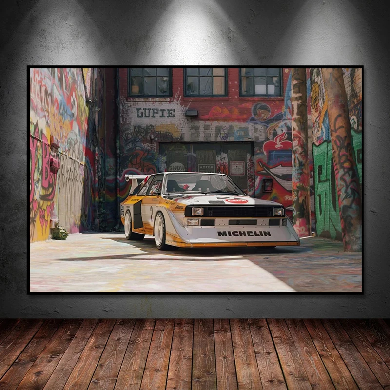 Modern Graffiti Audi Quattro S1 Group B Posters and Prints Canvas Paintings Wall Art Pictures for Living Room Home Decor Cuadros