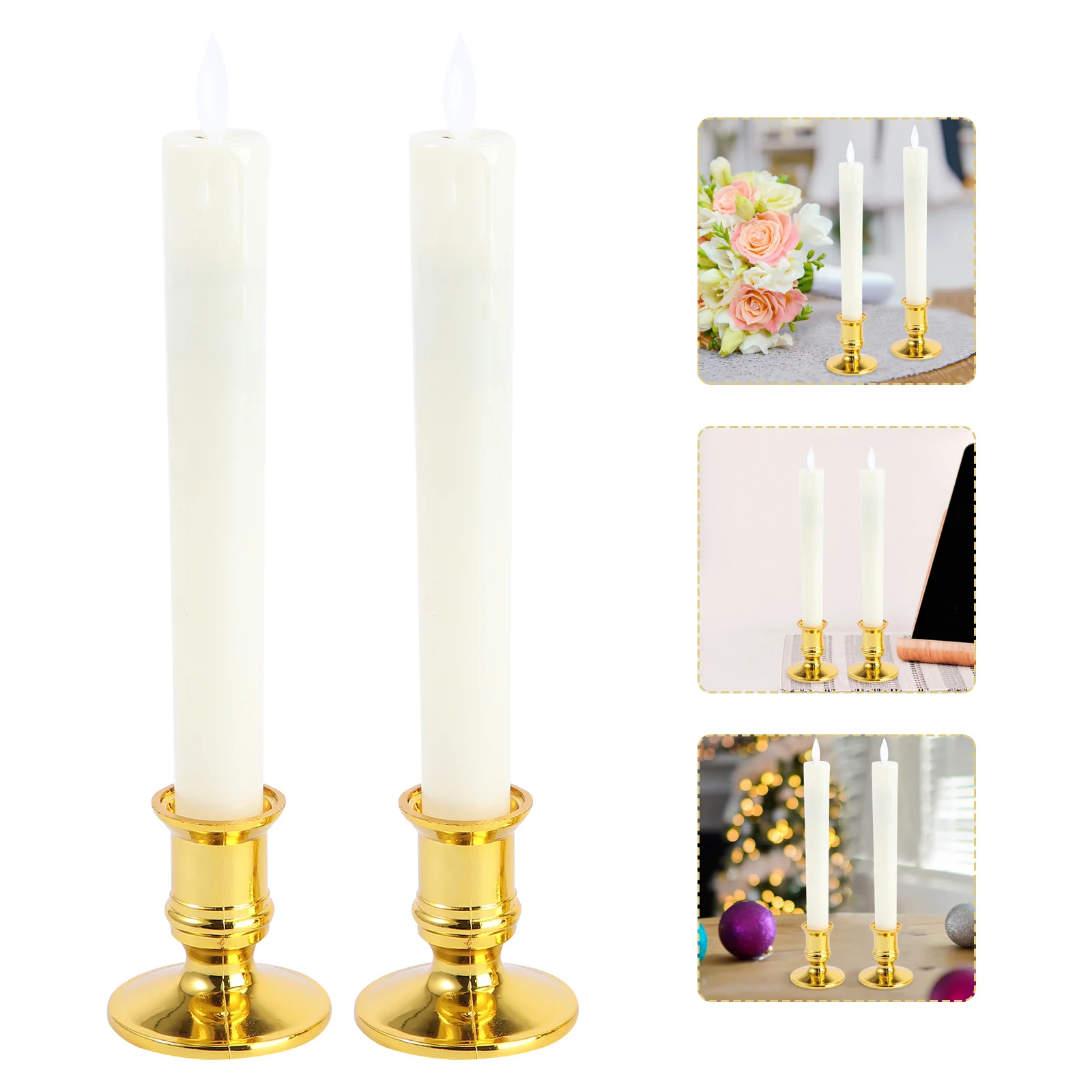2 قطعة Led الشموع الإلكترونية عديمة اللهب طويلة حرق سوينغ أضواء الطرف الديكور ليلة مصباح أضواء الشمعدان توفير الطاقة #1