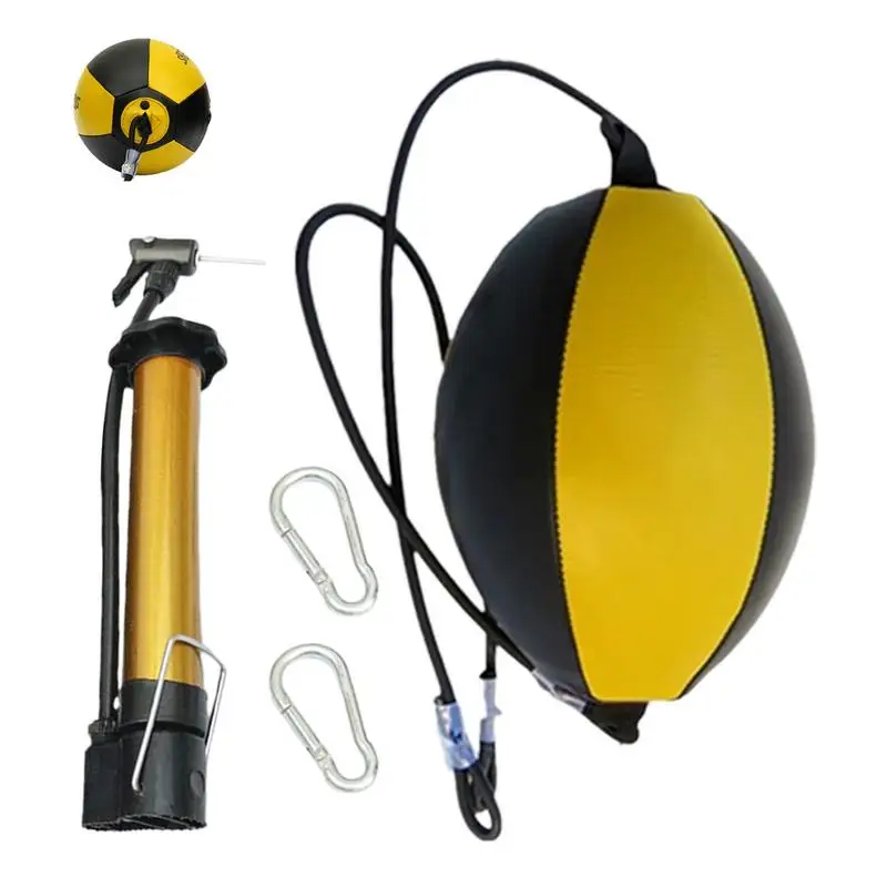 

Double End Bag Boxing Thickened Boxing Bag PU Leather Includes Carabiners Needle Air Pump Boxing Equipment Enhances Reaction And