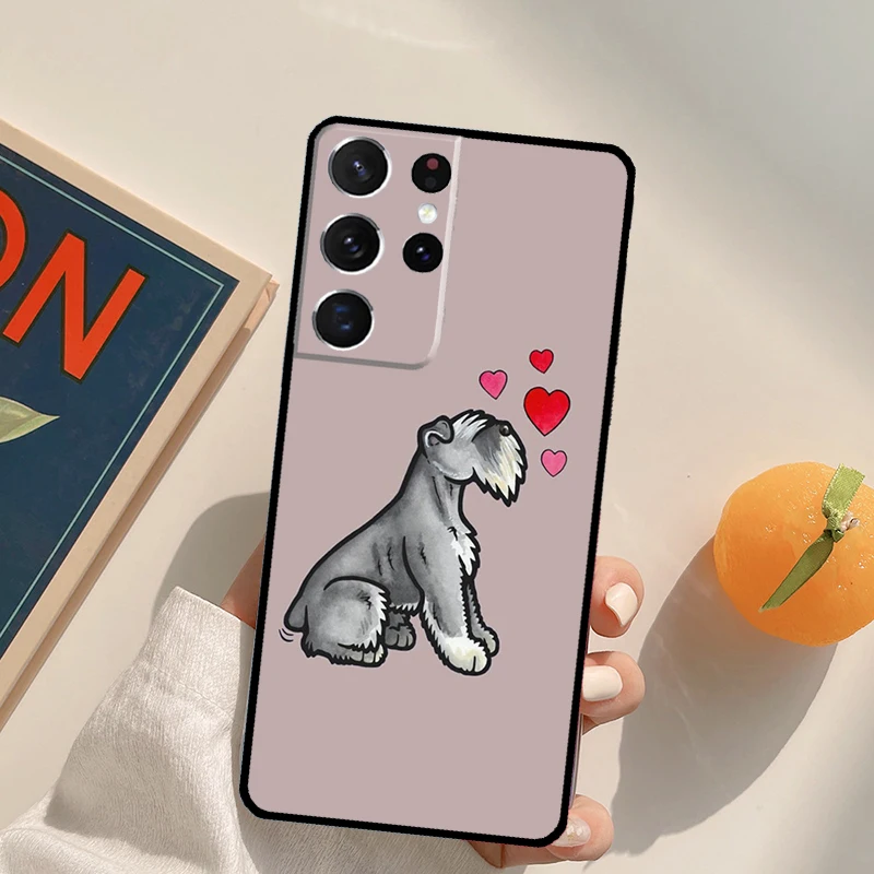 Hoạt Hình Schnauzer Chó Ốp Lưng Dành Cho Samsung Galaxy Samsung Galaxy S21 S22 Cực S8 S9 S10 Note 10 Plus Note 20 Cực S20 FE Coque