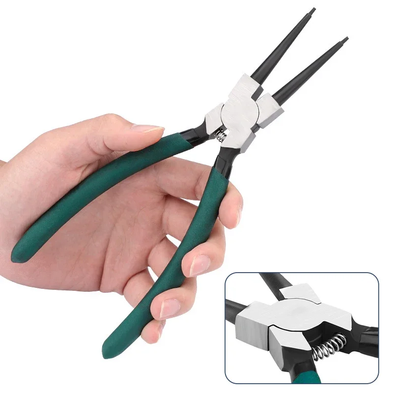 7 Inch Portable Internal External Curved Straight Tip Circlip Snap Ring Plier Professional Tools