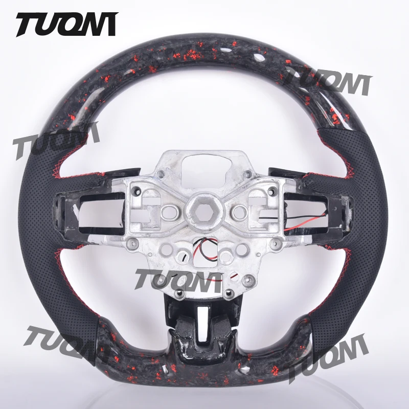 Forge Carbon Fiber Steering Wheel For Ford mustang Car Interior Accessories With LED Display