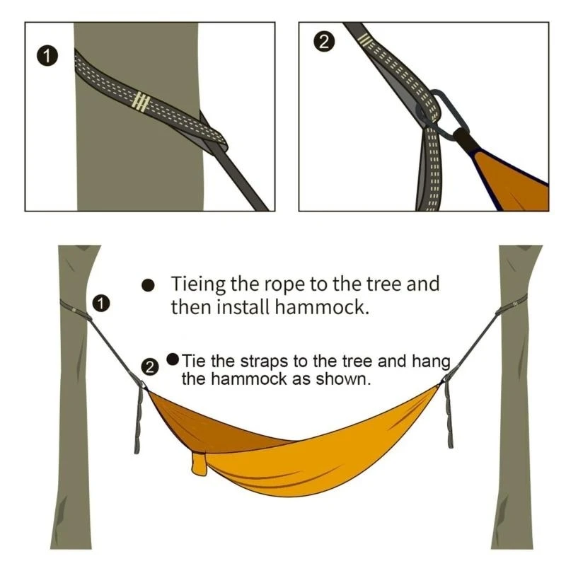 

Strong Hammock Hanging System Adjustable Straps for Backyard Camping Use