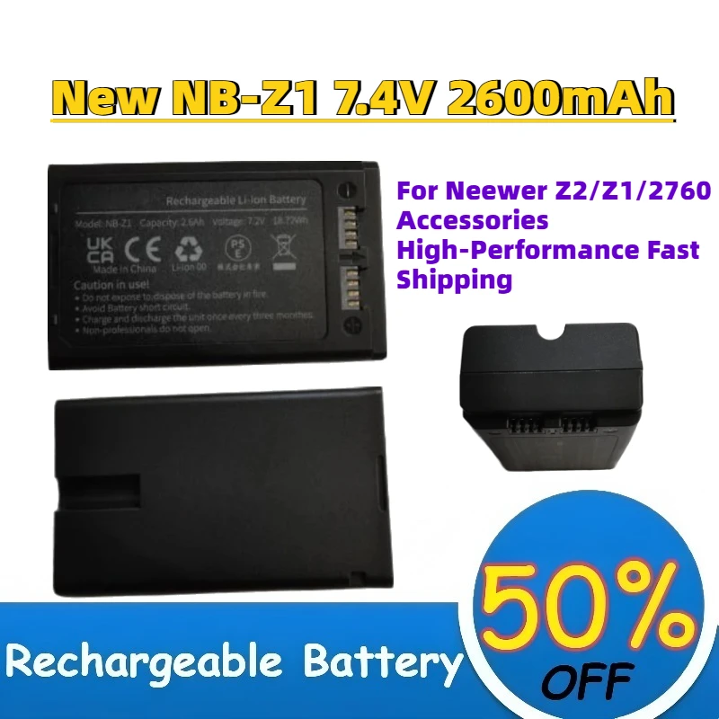 

High-Quality NB-Z1 7.4V 2600mAh Flash Batteries for Neewer Z2/Z1/2760/Z880 Accessories High-Performance Fast Shipping