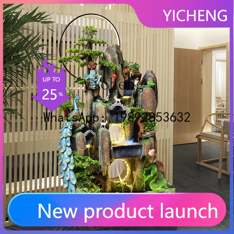 

A31- rockery flowing water fountain decorative landscape feng shui wheel humidifier home lucky ornament
