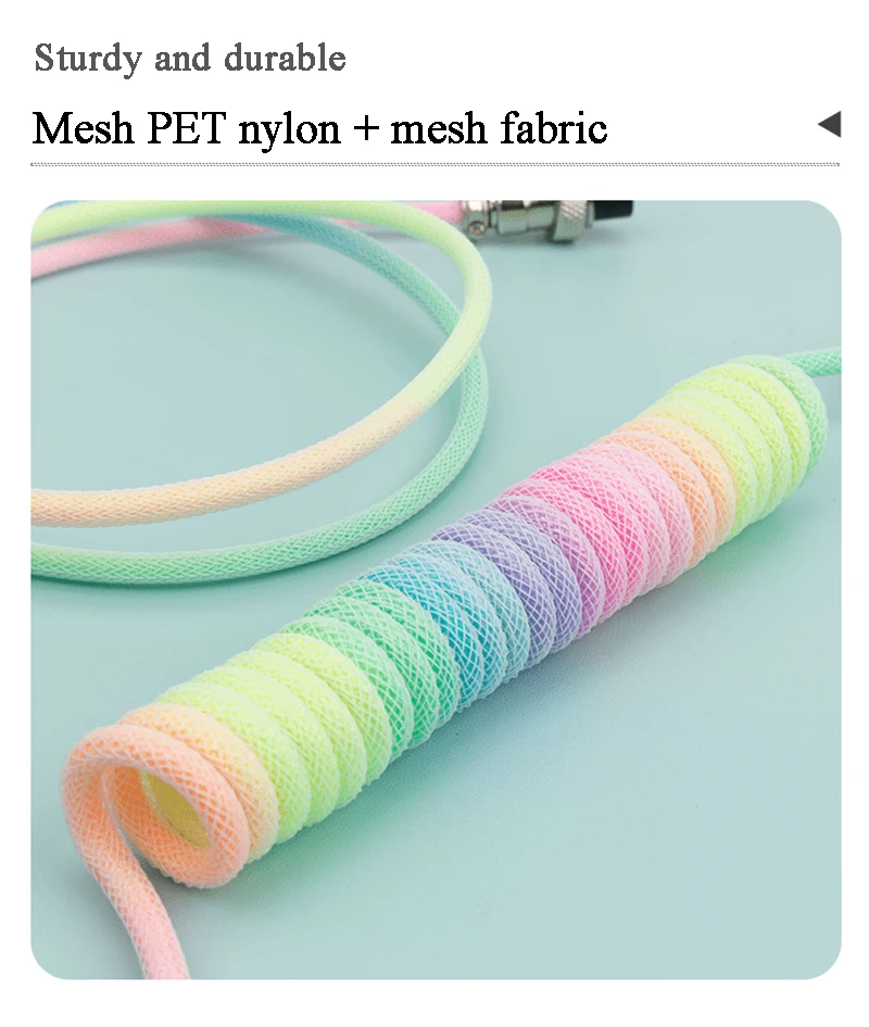 

Keyboard Cable Spring Dazzling Glowing Gaming Mechanical Keyboard Navigation Plug Cable Glowing Data Cord Colourful Data Cable