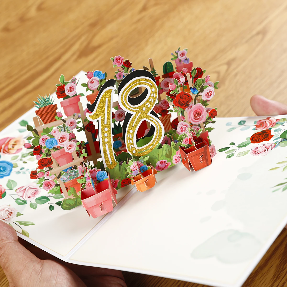 3D Pop Up Card for First 1st 10th 18th 21st 30th 50th Anniversary Birthday Wife Women Greeting Cards