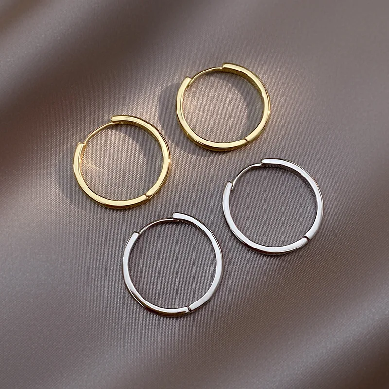 925 Sterling Silver Hot Sale hoop Earrings Simple Temperament Circle Hot Semale Sexy Jewelry Gift For Women image 2