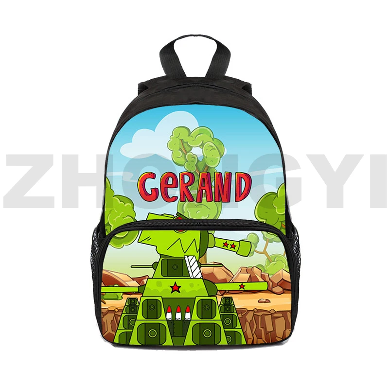 Mini bolso de 16 pulgadas, mochilas de Anime World of Tanks, camisetas sin mangas de Gerand de dibujos animados en 3D para niños y adolescentes, bolsa de guardería con trueno de guerra