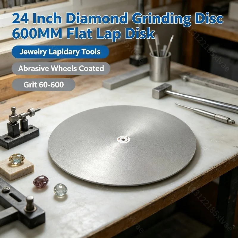Coated Flat Lap Disk Diamond Grinding Disc 600MM 24 Inch Grit 60‑600 12.7MM Abrasive Wheel For Jewelry Lapidary Processing Tools