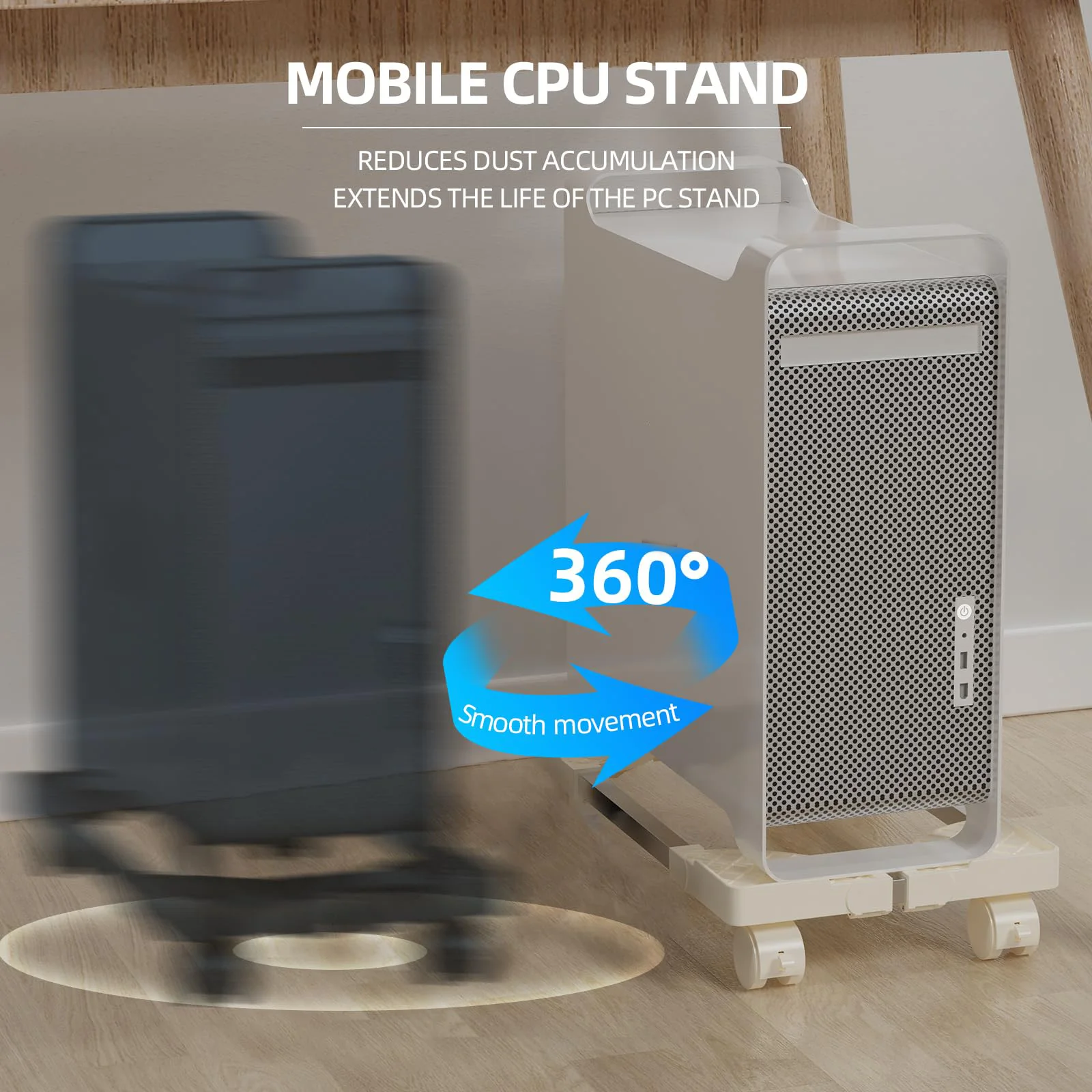 Adjustable Mobile CPU Stand Holder Tower Stand with Rolling Caster Wheels Computer Stand for Tower Fit Most PC Desk Accessories image 3