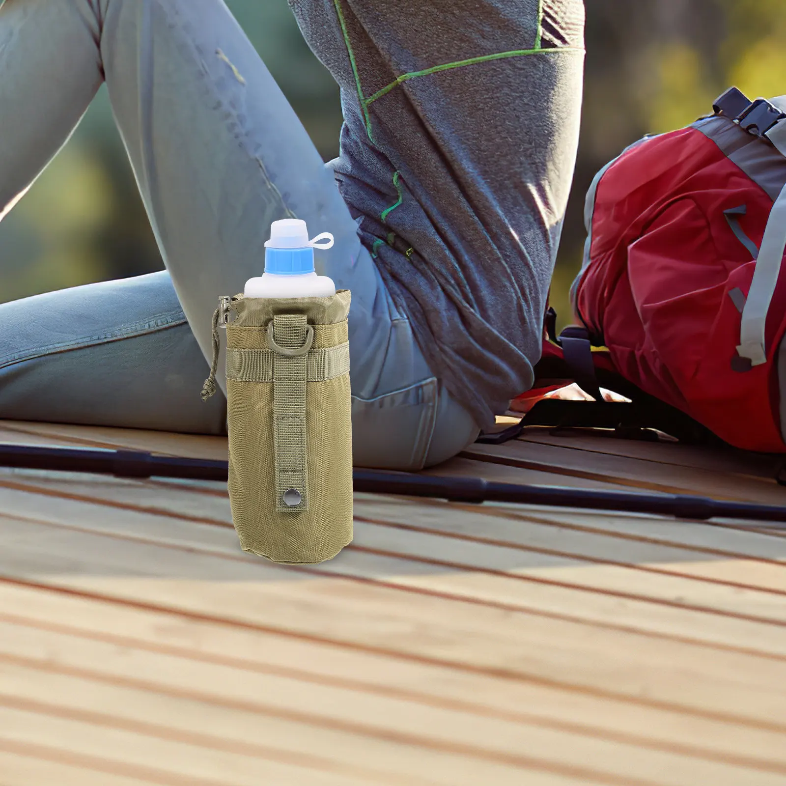 

Сумка-переноска для бутылки с водой, легкая, устойчивая к царапинам, для путешествий, походов, бега, активного отдыха, с креплением на рюкзак