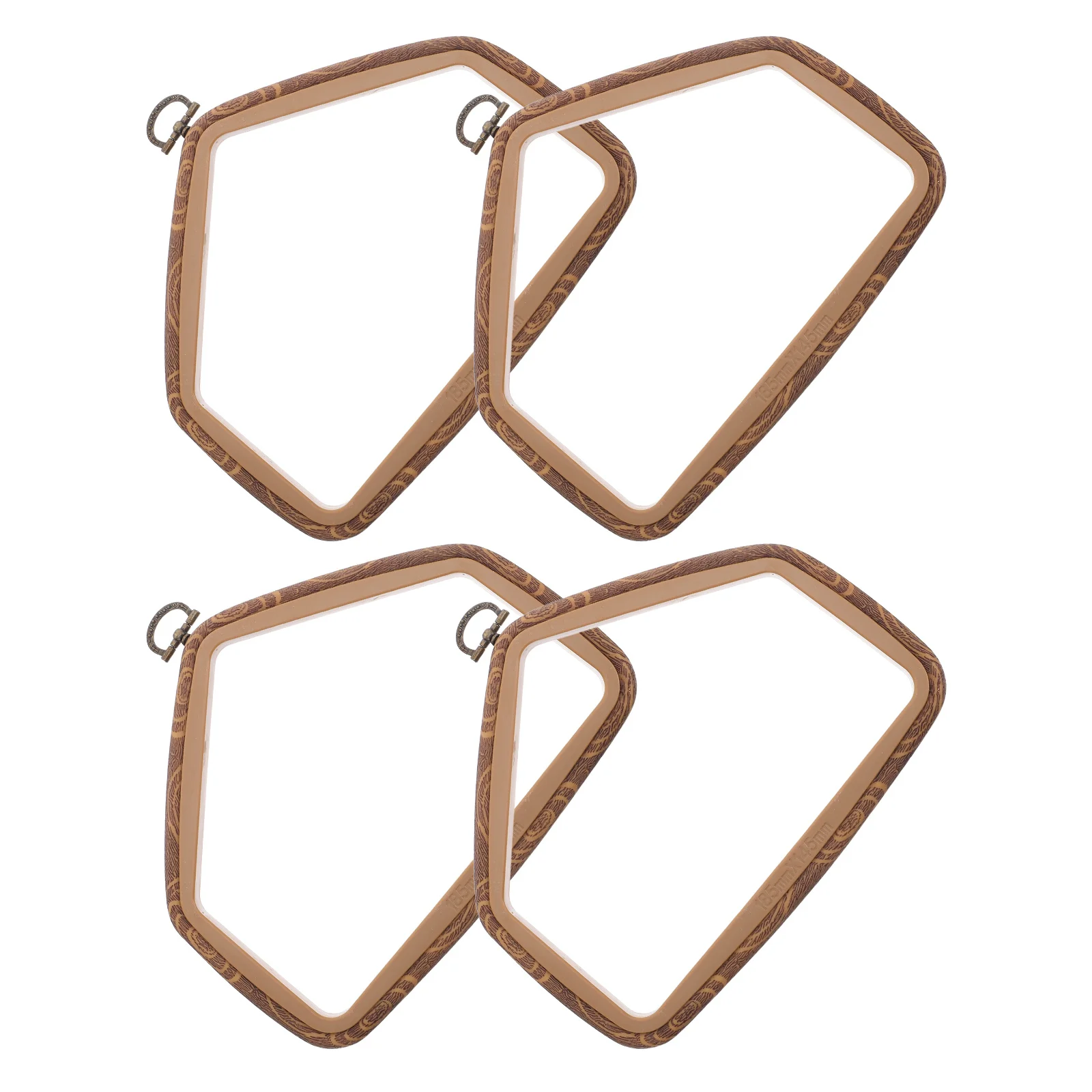 

4Pcs Embroidery Hoop Retro Shape Imitated Wood Cross Stitch Frame DIY Wall Hanging Decorative Painting Craft Hoop