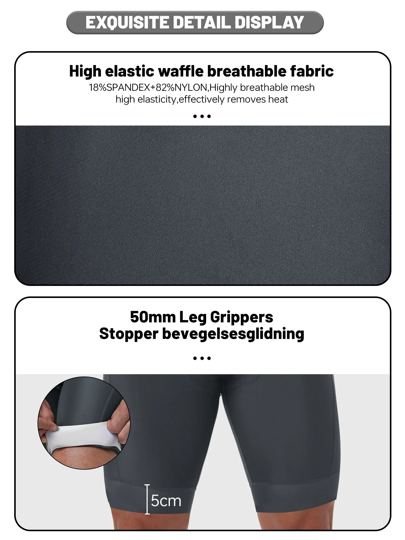 Santic short de cyclisme pour hommes avec poches latérales antichoc 4D