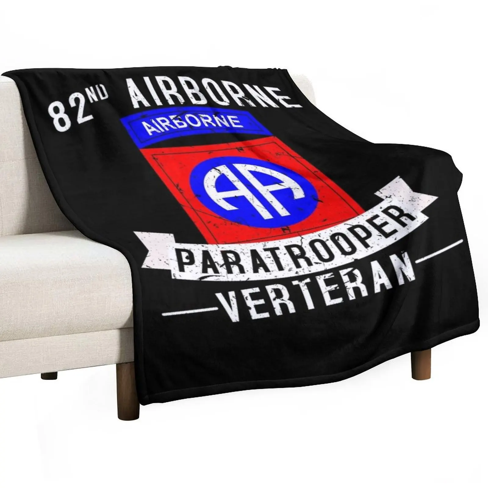 82nd Airborne Division Paratrooper Army Veteran Throw Blanket bed plaid Bed linens Warm Luxury St Hairys Giant Sofa Blankets