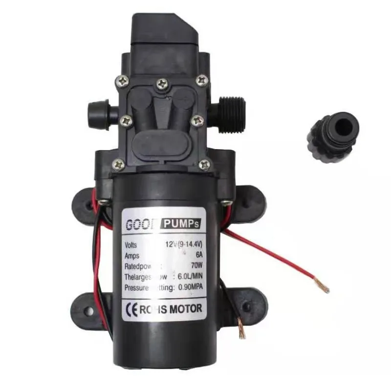 Miniature intelligent electric diaphragm pump 12V electric sprayer accessories, high pressure car washer water pump