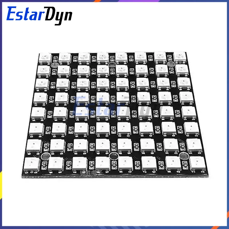 8x8 WS2812 LED Matrix Panel 64 RGB Pixels 5050 SMD, Programmable Addressable for Arduino/ESP32, High Brightness DIY Decor/Signs