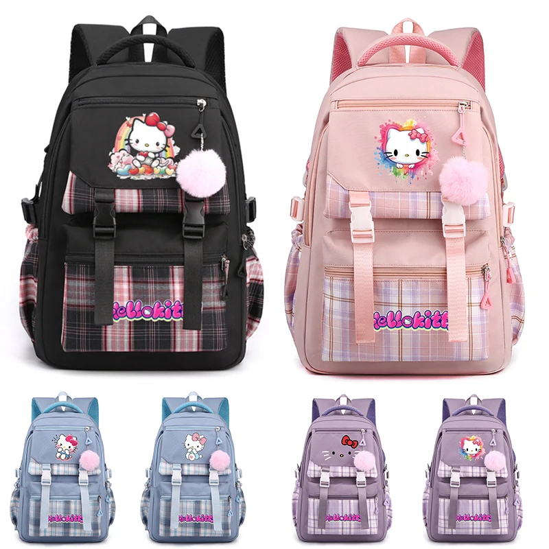 

MINISO Kawaii Hello Kitty рюкзак для девочек и мальчиков, студенческий подростковый школьный рюкзак, женские милые сумки, подарочная игрушка