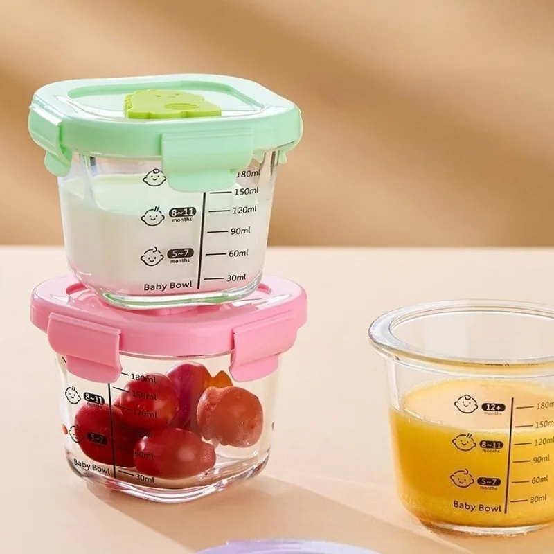 

Новая мультяшная стеклянная коробка для хранения свежести, портативная вспомогательная миска для еды с крышкой для дома, кухни, коробка для хранения еды