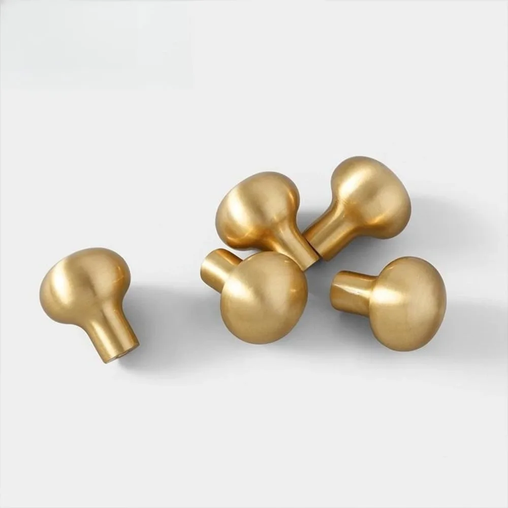 Solid Brass T-Shaped Round Rod Cabinet Handle, Long Wardrobe Drawer, Kitchen Door Pull for Refrigerator and Furniture