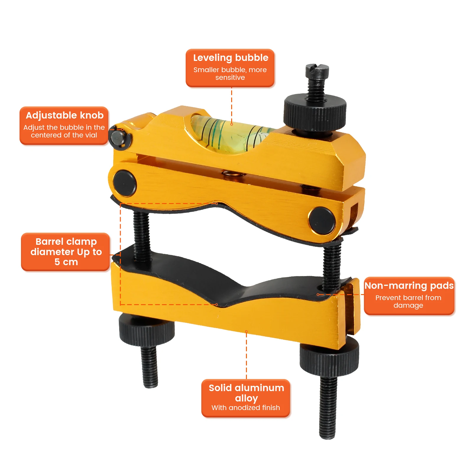 Scope Leveling Kit Aluminium Alloy High Precision Bubble Leveling Tool Crosshair Alignment Level Tool for Optical Equipment