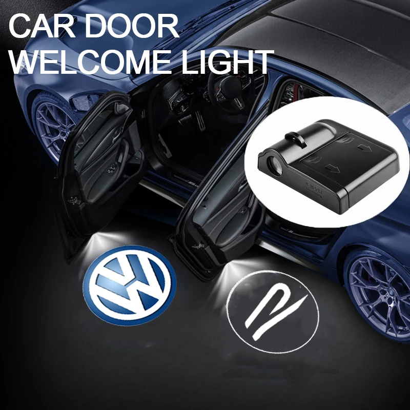 1/2Pcs Car HD Projector Lamp Car Door Wireless Welcome Light LED Decoration For Volkswagen Golf 4 Motion Bora MK7 Beetle Rline