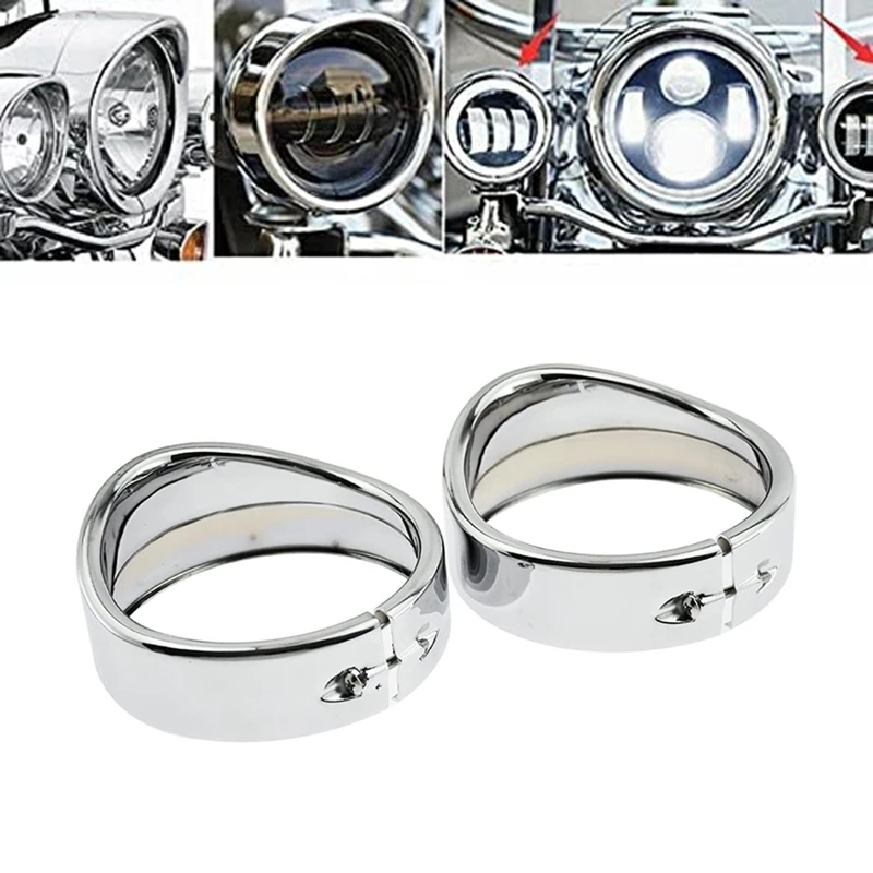 4.5 Inch Motorcycle Visor Style Turn Signal Trim Ring Fog Lamp Shade For Street Glide