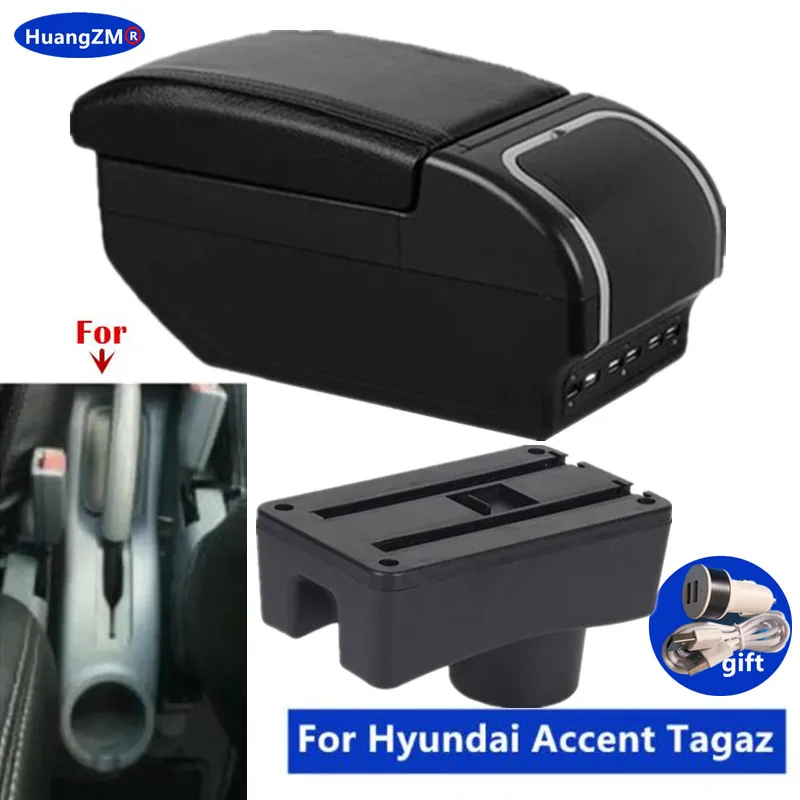 Armlehne box Für Hyundai Accent Tagaz Für Hyundai Accent Auto Armlehne Lagerung Box Innen Gewidmet Retrofit Auto Zubehör