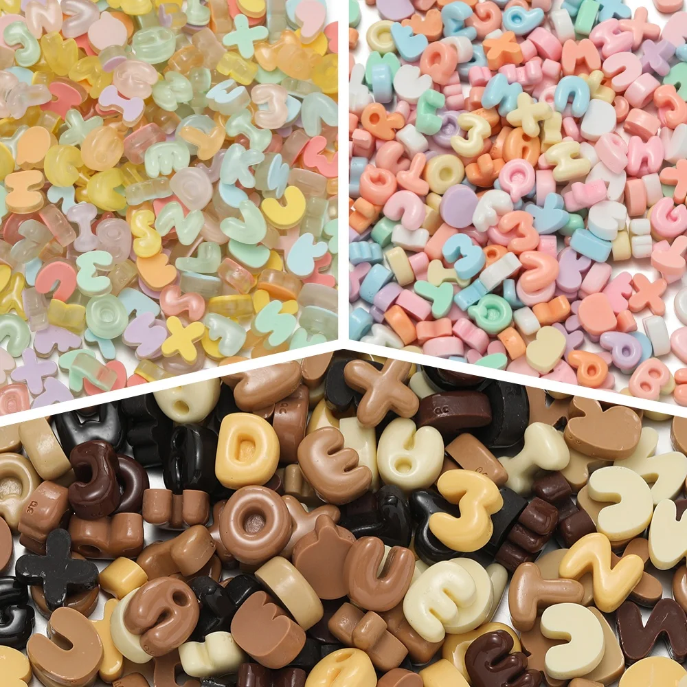 10pcs/Lot 8-14mm Mix Size Resin Letter Beads Colorful Loose Spacer Bead for DIY Necklace Jewelry Making Findings Accessories